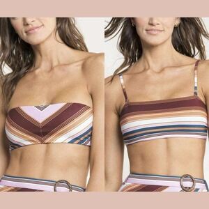 NEW MAAJI [ Medium ] Tiffany Bandeau Reversible Bikini Top Bayadere Stripes 6919